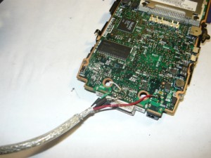 Припаивание проводов разъема USB к разъему КПК